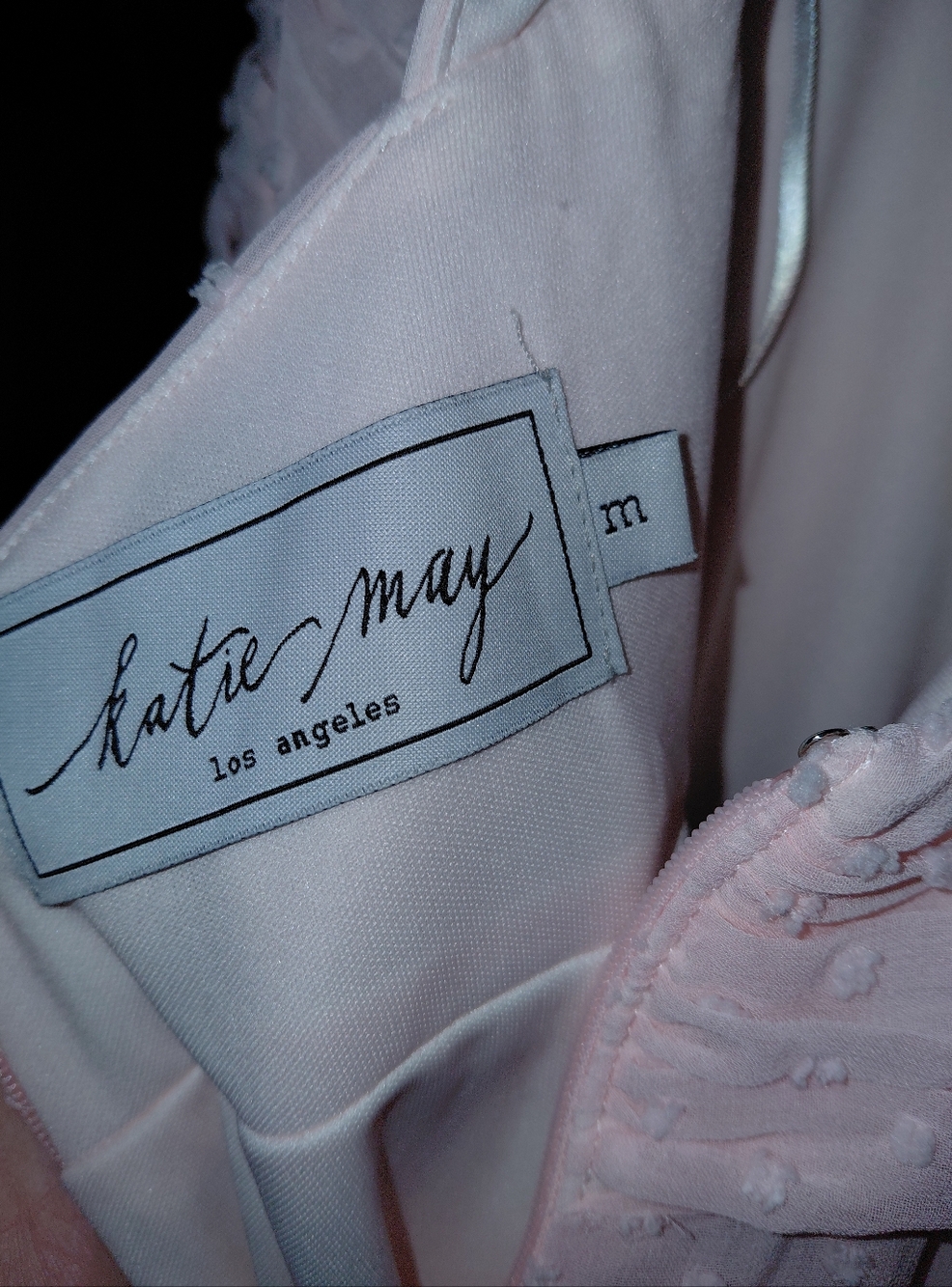 Katie May Blush Pink Swiss Dot Open Back Maxi Dress - Picture 12 of 16
